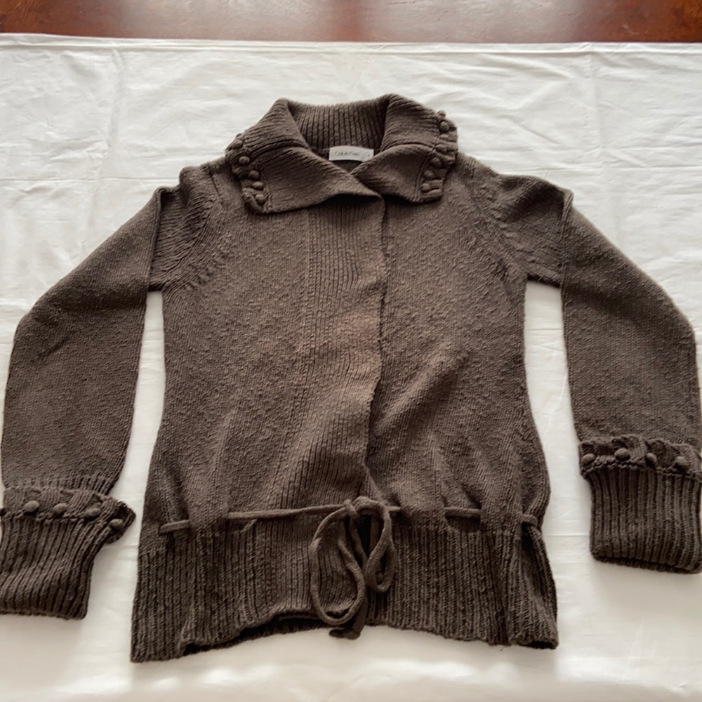 Calvin Klein heavyweight brown cardigan sweater M